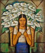 Alfredo Ramos Martínez. Calla Lily Vendor (Vendedora de Alcatraces), 1929. Oil on canvas, 45 13/16 × 36 in (116.3 × 91.4 cm). Private collection. © The Alfredo Ramos Martínez Research Project, reproduced by permission.