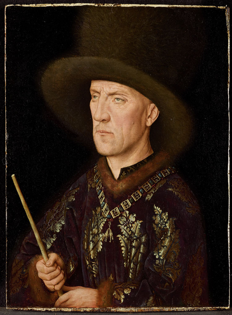 Jan van Eyck. Portrait of Baudouin de Lannoy, c1435. Oil on panel, 26.6  x 19.6 cm. Gemäldegalerie der Staatlichen Museen zu Berlin – Preussischer Kulturbesitz, Berlin © KIK-IRPA, Brussel.