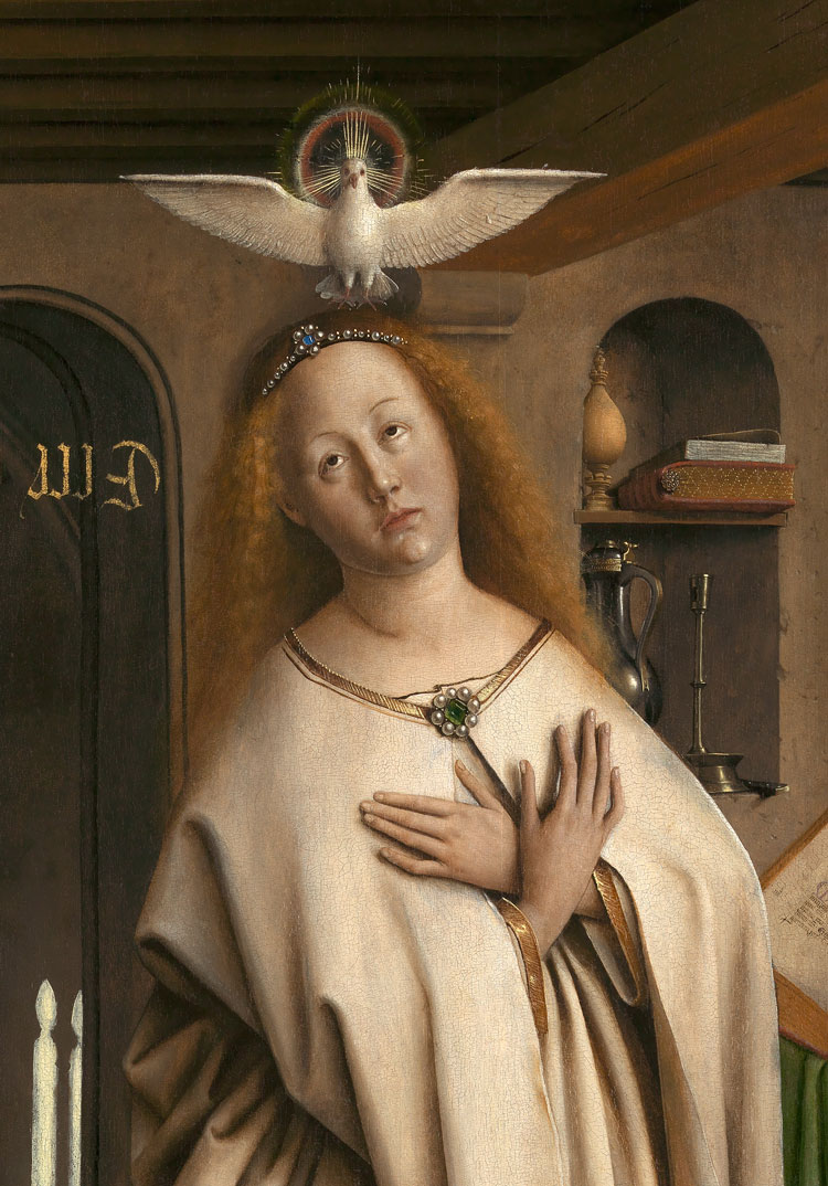 Jan and Hubert van Eyck. The Adoration of the Mystic Lamb, 1432 (detail). Oil on panel. Saint Bavo’s Cathedral, Ghent. © www.lukasweb.be - Art in Flanders vzw.