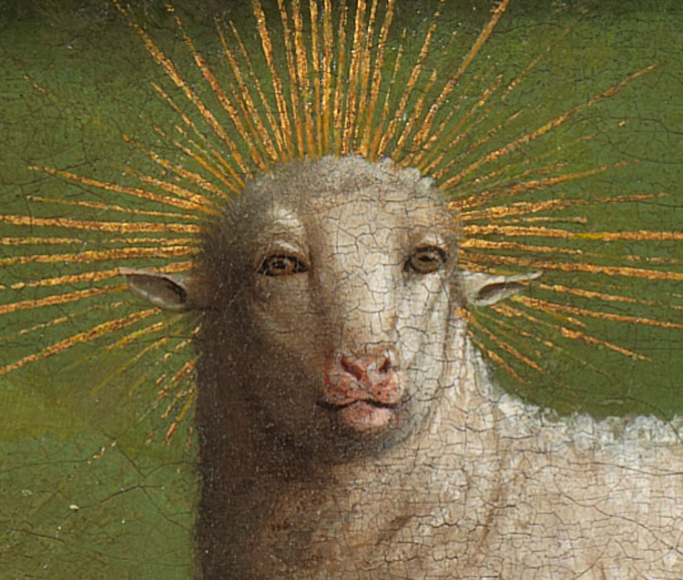 Jan and Hubert van Eyck. The Adoration of the Mystic Lamb, 1432 (detail). Oil on panel. Saint Bavo’s Cathedral, Ghent. © www.lukasweb.be - Art in Flanders vzw.