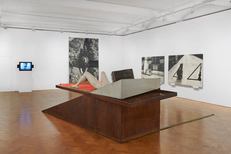 VALIE EXPORT, Gerburtenbett, 1980. Installation view, VALIE EXPORT: The 1980 Venice Biennale Works, Galerie Thaddaeus Ropac, London, 29th November – 25th January 2019. © VALIE EXPORT. Courtesy Galerie Thaddaeus Ropac, London | Paris | Salzburg. Photo: Ben Westoby.