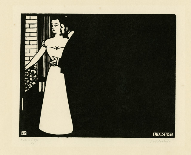 Félix Vallotton, Intimacies V: Money (Intimités V: L’Argent), 1898. Xylograph, 25 x 32.3 cm. Ville de Genève, Musées d’art et d’histoire, Don Lucien Archinard. © Musées d’art et d’histoire, Ville de Genève, Cabinet d’arts graphiques.