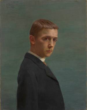 Félix Vallotton, Self-portrait at the Age of Twenty (Autoportrait à l’âge de vingt ans), 1885. Oil on canvas, 70 x 55.2 cm. Musée cantonal des Beaux-Arts de Lausanne. Acquisition, 1896. Inv. 620. Photo: © Nora Rupp, Musée cantonal des Beaux-Arts de Lausanne.