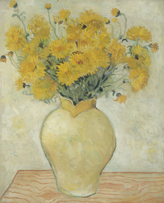 Christopher Wood, Yellow Chrysanthemums, 1925. Oil paint on canvas, 61 x 51 cm. Mr Benny Higgins & Mrs Sharon Higgins.