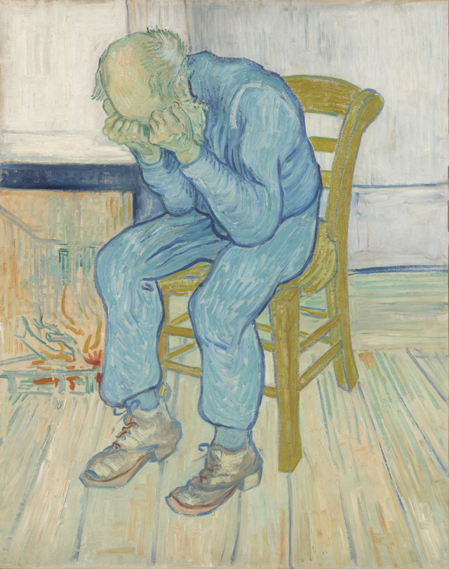 Vincent van Gogh, Sorrowing old man (At Eternity's Gate), 1890. Oil paint on canvas, 81 x 65 cm. Collection Kröller-Müller Museum, Otterlo.