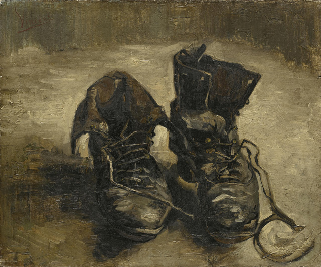 Vincent van Gogh, Shoes, 1886. Oil paint on canvas, 38.1 x 45.3 cm. Van Gogh Museum, Amsterdam (Vincent van Gogh Foundation).
