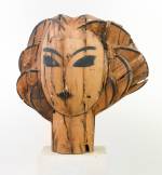 Manolo Valdés. Head, 2016. Wood, 37 x 41 x 70 in. Copyright Manolo Valdés, courtesy Marlborough Fine Art, London.