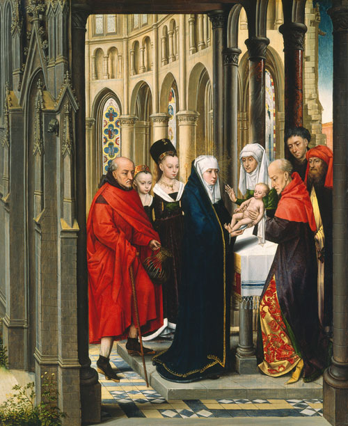 Master of the Prado Adoration. The Presentation in the Temple, c 1470-80. © National Gallery of Art, Washington, Samuel H. Kress Collection.