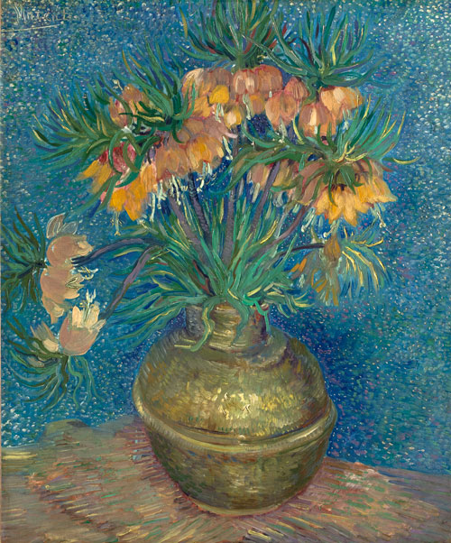 Vincent Van Gogh. Imperial Crown fritillaries in a copper vase, Paris, April/May 1887. Oil on canvas, 73.5 x 60.5 cm
Paris, Musée d'Orsay, legs du comte Isaac de Camondo. © Musée d'Orsay, dist. RMN-Grand Palais/Patrice Schmidt.