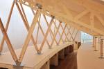 The Stadium of Close Looking. British Pavilion, Venice Architecture Biennale 2010. 1:10 scale model of a section of the Olympic Stadium for London 2012, reinterpreted by muf with atelier one engineers, and built by Venetian carpenters Spazio Legno. Photo copyright Cristiano Corte.