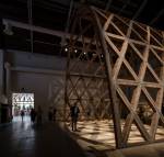 Winner of the Golden Lion for the Best Participant in the 15th International Exhibition. Paraguayan architects Gabinete de Arquitectura, led by Solano Benítez, created a brick and timber arch, Breaking the Siege