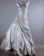 Versace Spring/Summer 1994. Ballgown. Pale gray silk and metal georget.