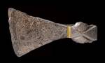 Silver-inlaid axehead in the Mammen style, AD 900s. Bjerringhøj, Mammen, Jutland, Denmark. Iron, silver, brass. L 17.5 cm. © The National Museum of Denmark.