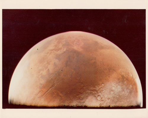 Martian hemisphere, Viking 1 Orbiter, June 1976, Vintage chromogenic print, c20 x 25 cm, NASA S-76-27349. Courtesy Breese Little.
