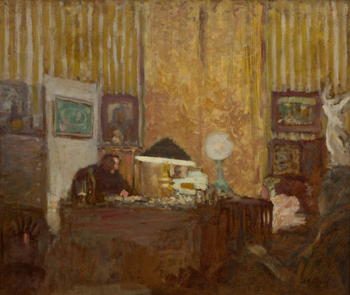 Édouard Vuillard. Thadée Natanson at His Desk, c1899. Oil on cardboard, mounted on panel. Collection of Helen Frankenthaler.