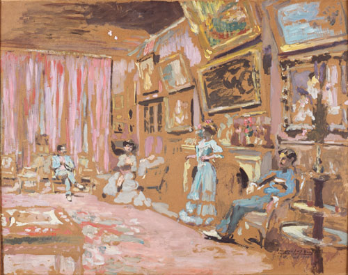 Édouard Vuillard. Messieurs and Mesdames Josse and Gaston Bernheim-Jeune, Avenue Henri-Martin, 1905. Oil on cardboard, on panel.  Collection of Guy-Patrice Dauberville, courtesy of the Galerie Bernheim-Jeune, Paris.