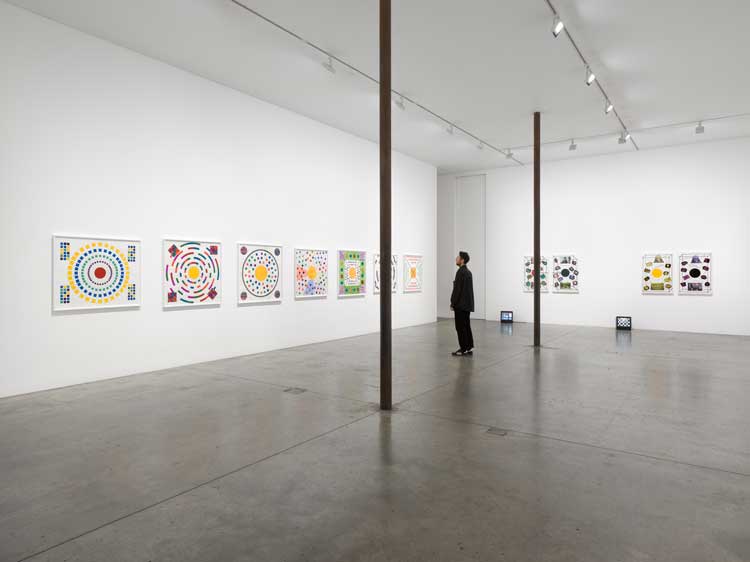 Stephen Willats: Time Tumbler, installation view, Victoria Miro, Gallery I, London, 22 November 2023 – 13 January 2024. © Stephen Willats. Courtesy the artist and Victoria Miro.