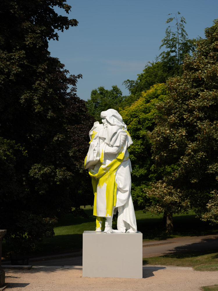 Erwin Wurm, The Warrior, 2022. Installation view at Yorkshire Sculpture Park, 2023. Courtesy Studio Erwin Wurm and Thaddaeus Ropac Gallery. Photo: © Jonty Wilde, courtesy YSP.