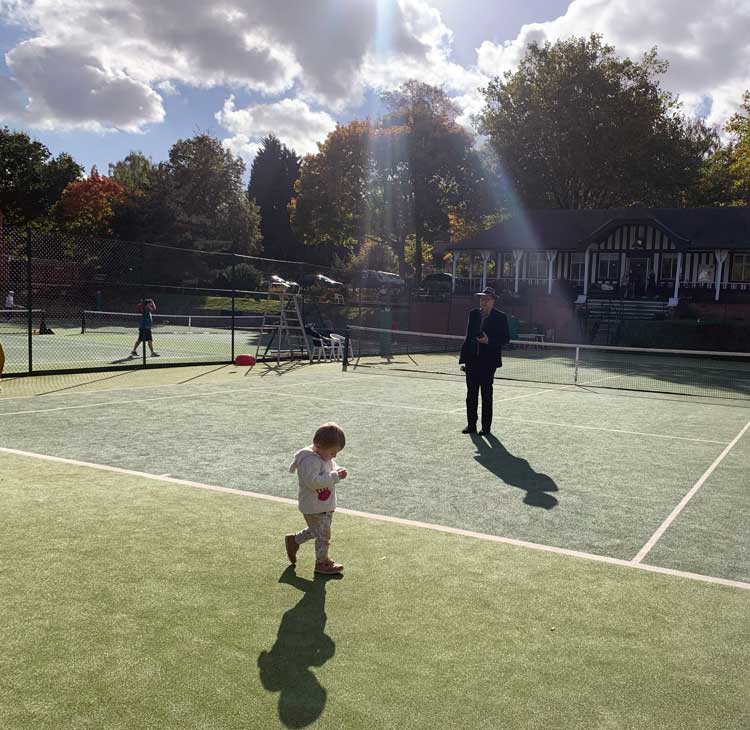 Stephen Willats. Social Resource Project for Tennis Clubs: Tennis Tournament, Saturday 8 October 2022. The Park Tennis Club, Nottingham. Photo: Bronac Ferran.