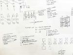 Stephen Willats. Theoretical Models, set of four diagrams (detail), Social Resource Project for Tennis Clubs, 1971/2. Mixed media on paper. Photo: Bronac Ferran.