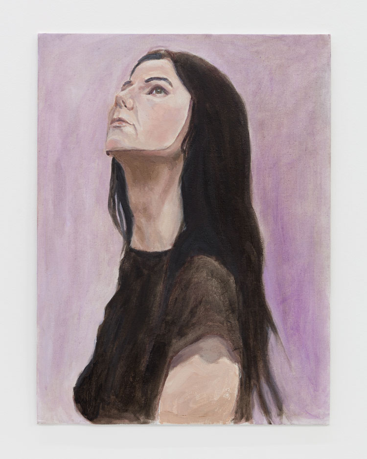 Gillian Wearing, Untitled (lockdown portrait), 2020. Oil on board, 16 x 12 1/8 in (40.5 x 30.5 cm). Private collection, London. © Gillian Wearing, courtesy Maureen Paley, London; Tanya Bonakdar Gallery, New York/Los Angeles; and Regen Projects, Los Angeles.