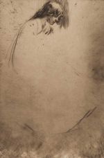 James Abbott McNeill Whistler, Jo's Bent Head, 1861. Drypoint, printed in dark brown ink on laid paper, 32.1 x 19.4 cm. Collection of the University of Michigan Museum of Art, Ann Arbor, Michigan. Bequest of Margaret Watson Parker.
