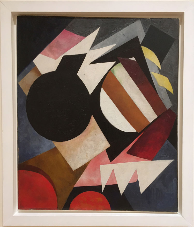 Alexandra Exter. Constructivist Still Life, 1920-21. Oil on canvas. Installation view. Photo: Veronica Simpson.