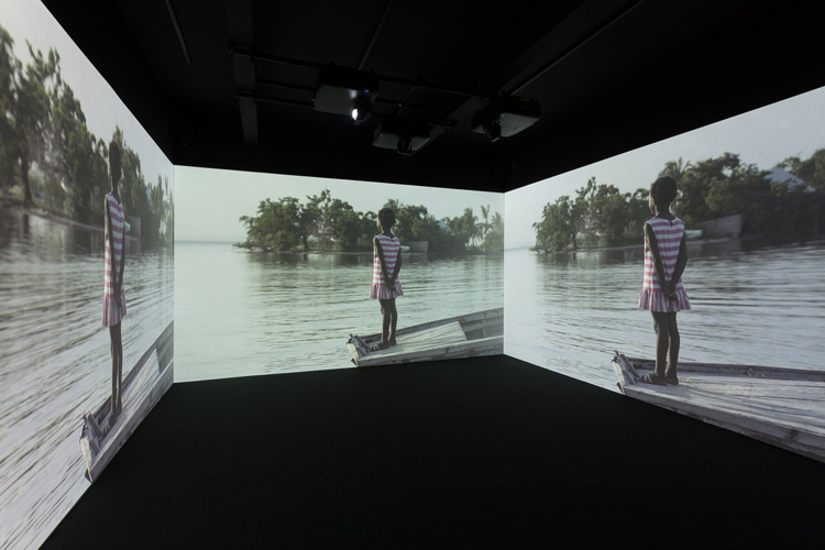 Kehinde Wiley, Narrenschiff, 2017. Three-channel projection, installation view, Levinsky Gallery, University of Plymouth, 2020.