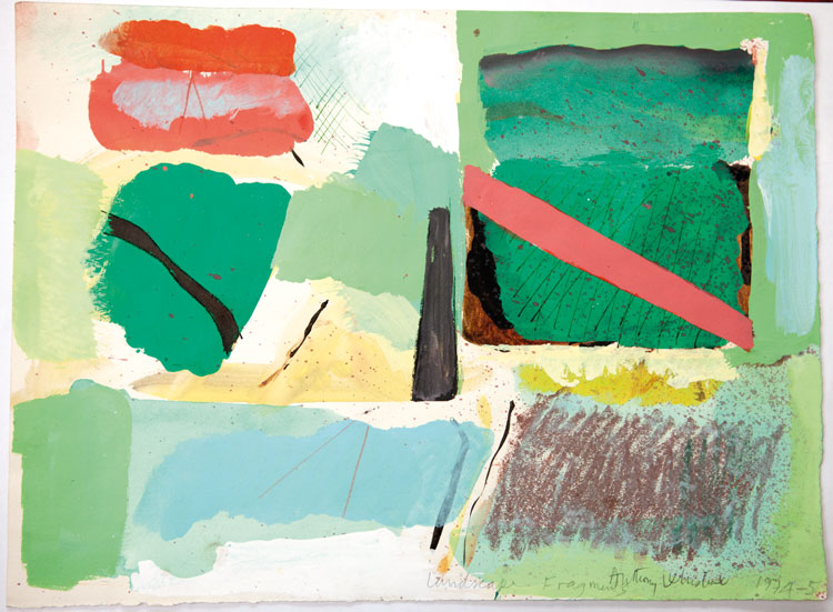 Anthony Whishaw. Landscape Fragments, 1974-75. Mixed media on paper, 28 x 38.5 cm. © the artist. © the artist.