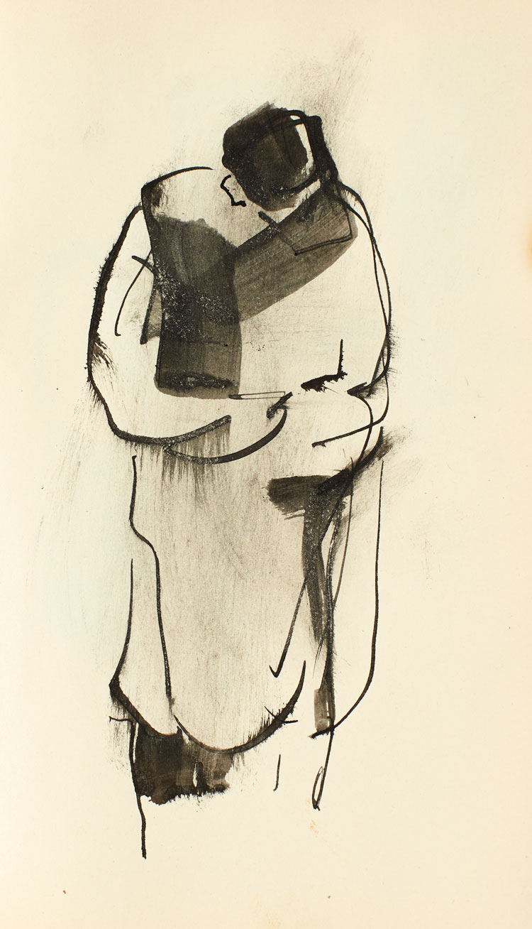 Anthony Whishaw. Sketchbook drawing, 1962. Ink on paper, 11.5 x 18 cm. © the artist.