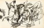 Anthony Whishaw. Sketchbook drawings, 1961. Ink on paper, 11.5 x 18 cm. © the artist.