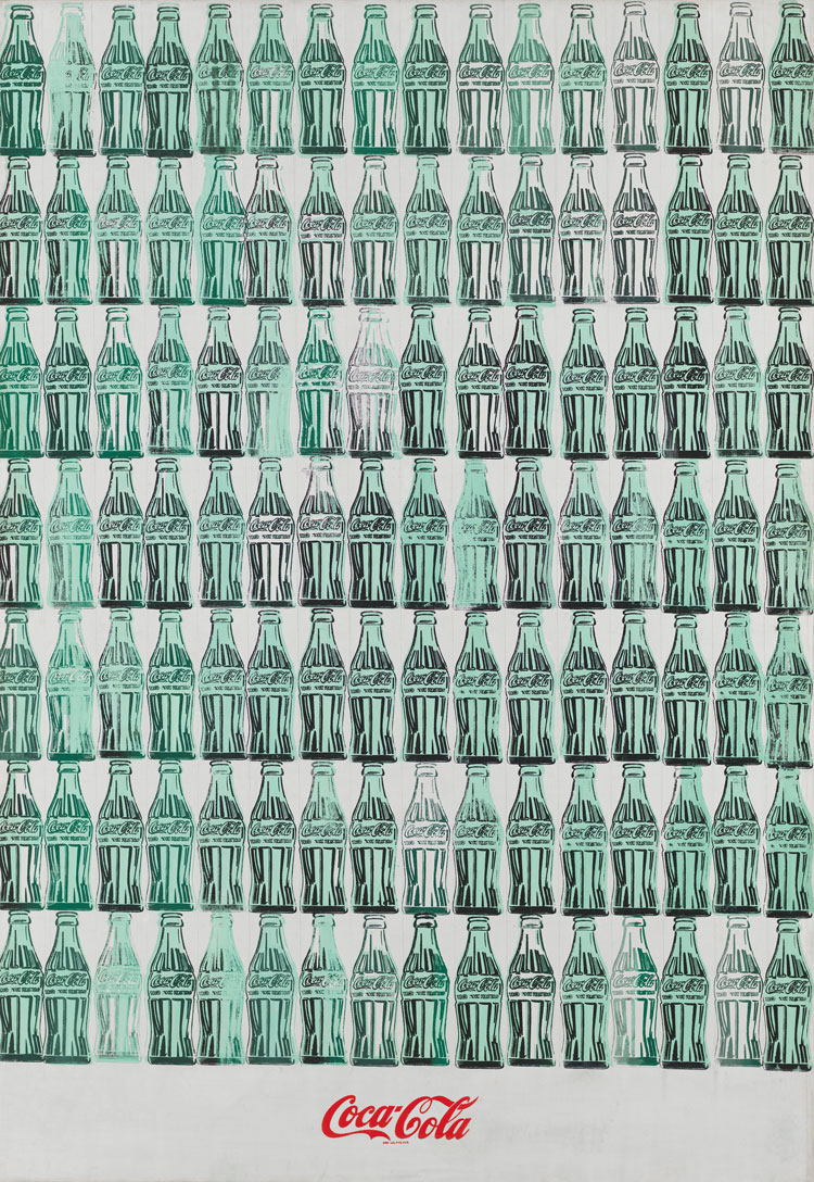 Andy Warhol. Green Coca-Cola Bottles, 1962. Whitney Museum of American Art, New York; purchase with funds from the Friends of the Whitney Museum of American Art. © 2020 The Andy Warhol Foundation for the Visual Arts, Inc. / Licensed by DACS, London.