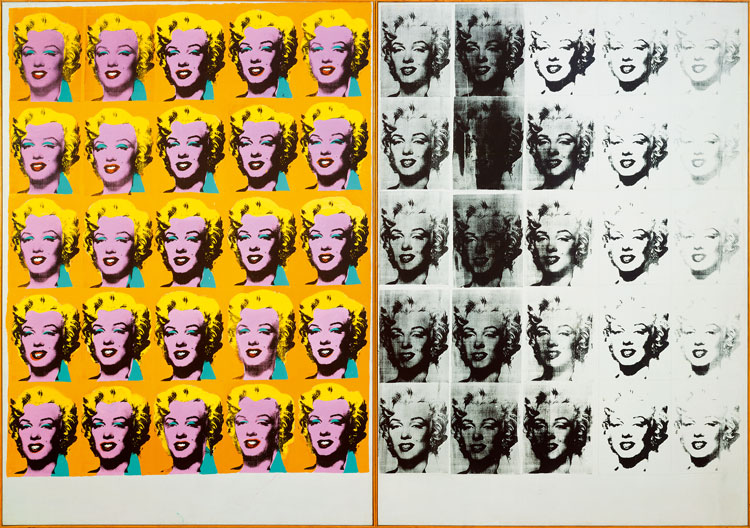 Andy Warhol. Marilyn Diptych, 1962. Tate. © 2020 The Andy Warhol Foundation for the Visual Arts, Inc. / Licensed by DACS, London.