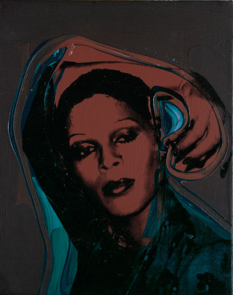 Andy Warhol. Ladies and Gentlemen (Iris), 1975. Acrylic paint and silkscreen ink on canvas, 35.6 x 27.9 cm. Italian private collection. © 2020 The Andy Warhol Foundation for the Visual Arts, Inc. / Licensed by DACS, London.