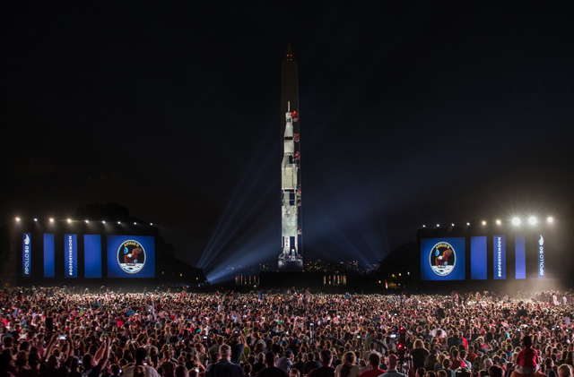 Apollo 50: Go for the Moon, created by 59 Productions, conceived and commissioned by the Smithsonian’s National Air and Space Museum to mark the 50th anniversary of the Apollo 11 voyage. Photo: Evelyn Hockstein.