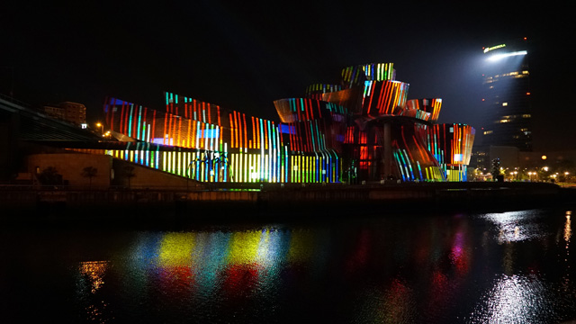 Reflections - 20th anniversary celebrations for Guggenheim Museum Bilbao. Created by 59 Productions. Photo: Justin Sutcliffe.