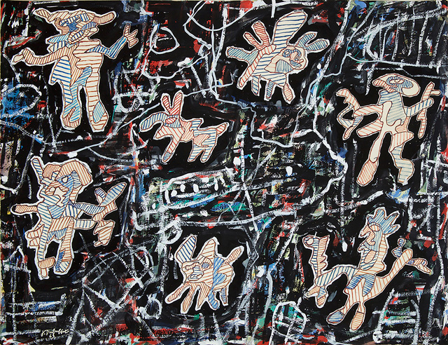 Jean Dubuffet, La chasse au biscorne (EG 77) 19 août 1963, 1963, 57.7 x 75.2 cm. Courtesy Waddington Custot. © Fondation Dubuffet/ADAGP, Paris.