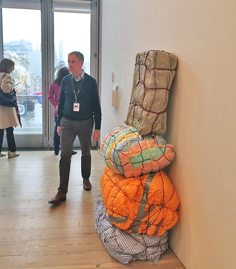 Maia Ruth Lee, Bondage Baggage Prototype 4, 2018. Installation view, Whitney Biennial 2019. Photo: Jill Spalding.