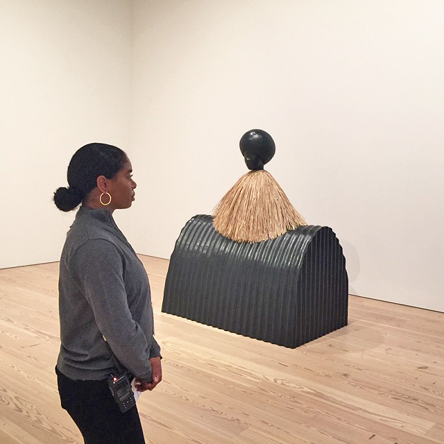 Simone Leigh, Corrugated Lady, 2018. Installation view, Whitney Biennial 2019. Photo: Jill Spalding.