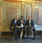 Edmund de Waal (left) and Ben Okri (centre) at the opening. Photo: Veronica Simpson.