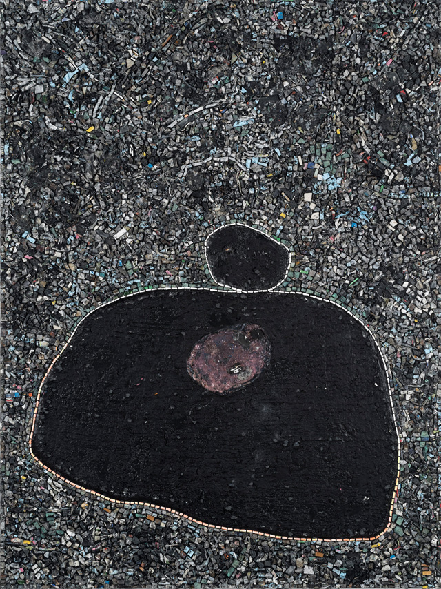 Jack Whitten. Black Monolith X, Birth of Muhammad Ali, Detail, 2016. Acrylic on canvas, 213 × 160 cm. The Joyner/Giuffrida Collection. © Courtesy the Jack Whitten Estate and Hauser & Wirth. Photo: John Berens.