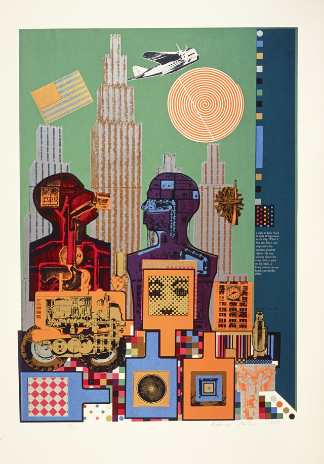 Eduardo Paolozzi. Wittgenstein in New York (from As is When), 1964. Print, screenprint on paper, 76.5 x 66 cm. Collection: National Galleries of Scotland, purchased 2001. © Trustees of the Paolozzi Foundation, Licensed by DACS 2018.