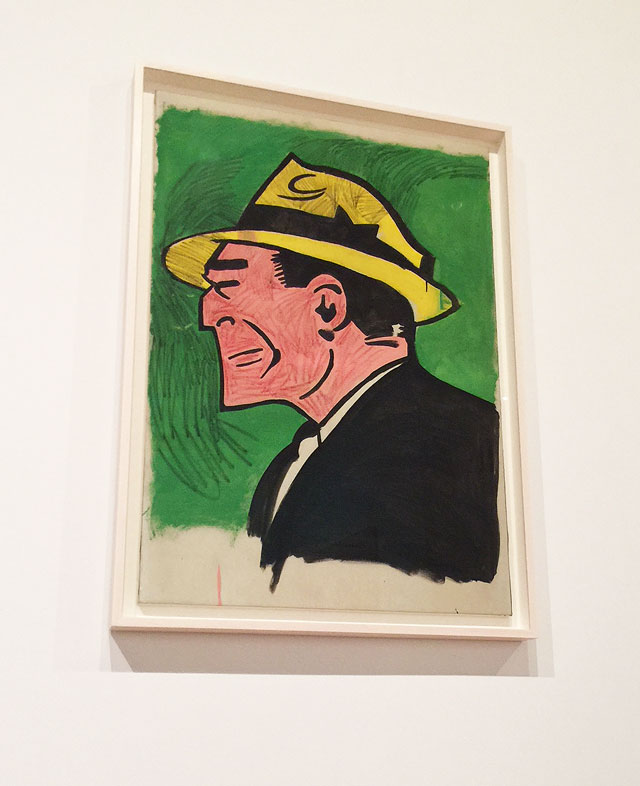 Andy Warhol. Dick Tracy, c1961. Acrylic and wax crayon on canvas. Installation view, photo: Jill Spalding.