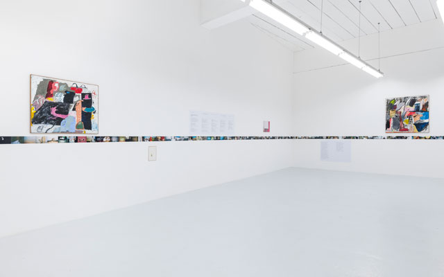 Coco Bailey. Installation view, 140 digital prints, each 10 x 15 cm. Photograph: Damian Griffiths.