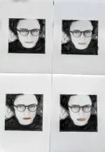 Lisa Gornick. 4 of me by me, 2018-01-09. Photo print on cartridge paper with watercolour and ink, four x A4. © the artist. © the artist.