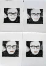 Lisa Gornick. 4 of me by me, 2018-01-09. Photo print on cartridge paper with watercolour and ink, four x A4. © the artist. © the artist.