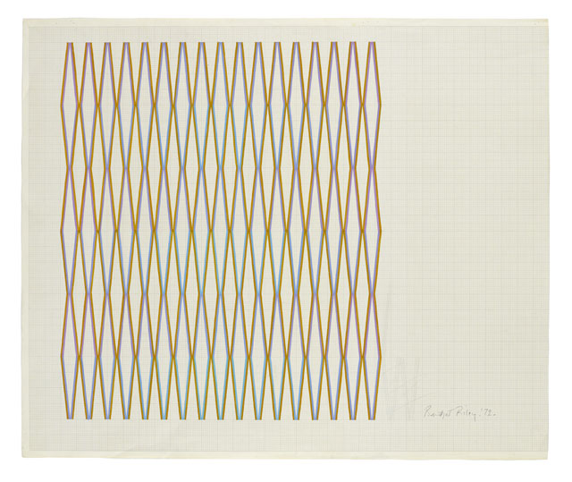 Bridget Riley. Towards 'Little Diamond', 1972. Gouache on paper, 71 x 84.7 cm. Courtesy Austin Desmond, London - Breese Little.