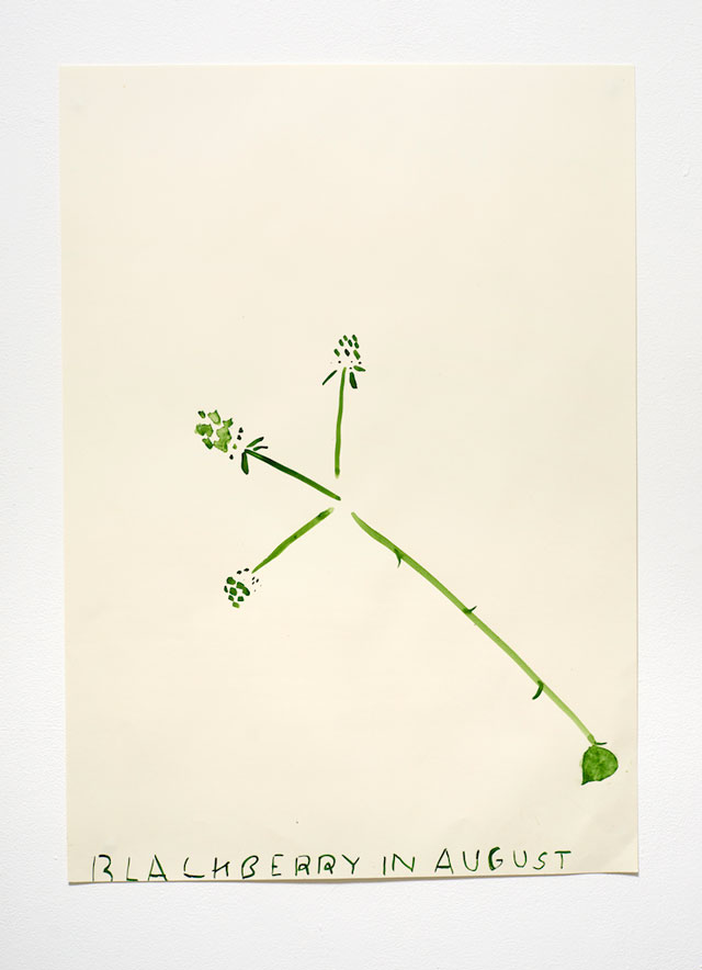 Rose Wylie. Blackberry (Minimal), 2015. Watercolour on paper, 84 x 60 cm. Courtesy Union Gallery, Breese Little.