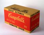 Andy Warhol. Campbell's Tomato Juice Box, 1964. Synthetic polymer paint and silkscreen ink on wood, 10 x 19 x 9 1/2