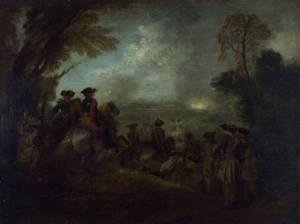 Jean-Antoine Watteau. The Line of March, c1710. Oil on canvas, 15 3/8 x 19 5/6 in. York Museums Trust (York Art Gallery), York.